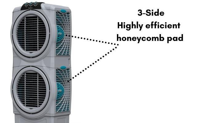 Desert Air Cooler with high efficiency honeycomb pads