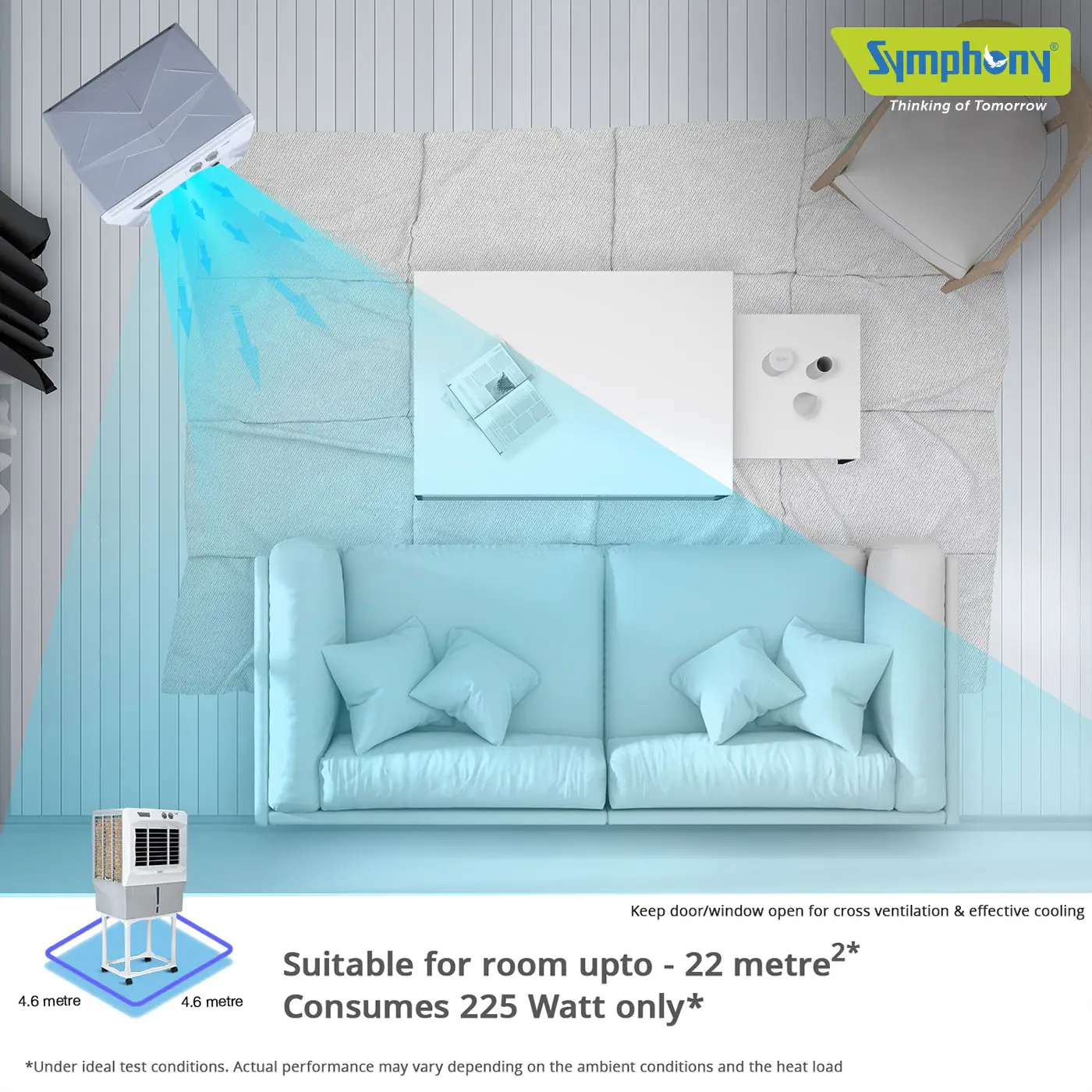 Jumbo 45DB (Double Blower) Desert Air Cooler 41-litres