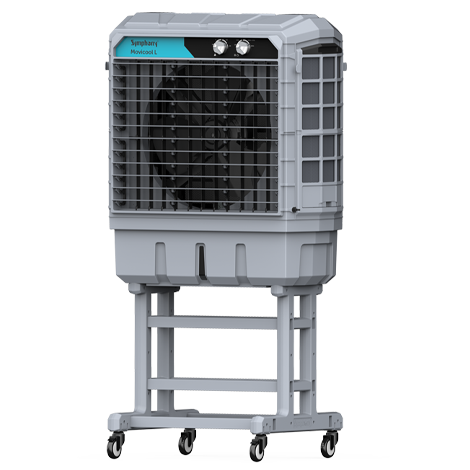 Large space cooler with powerful 20m* air throw for faster cooling