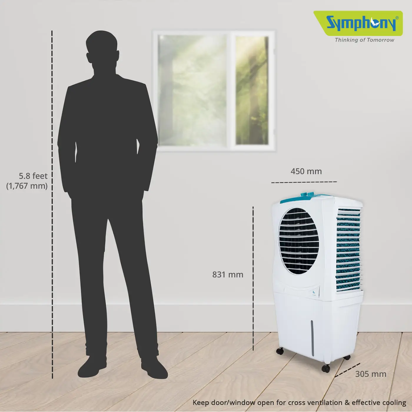 Ice Cube 27 Cooler, Room Air Cooler with Powerful Fan