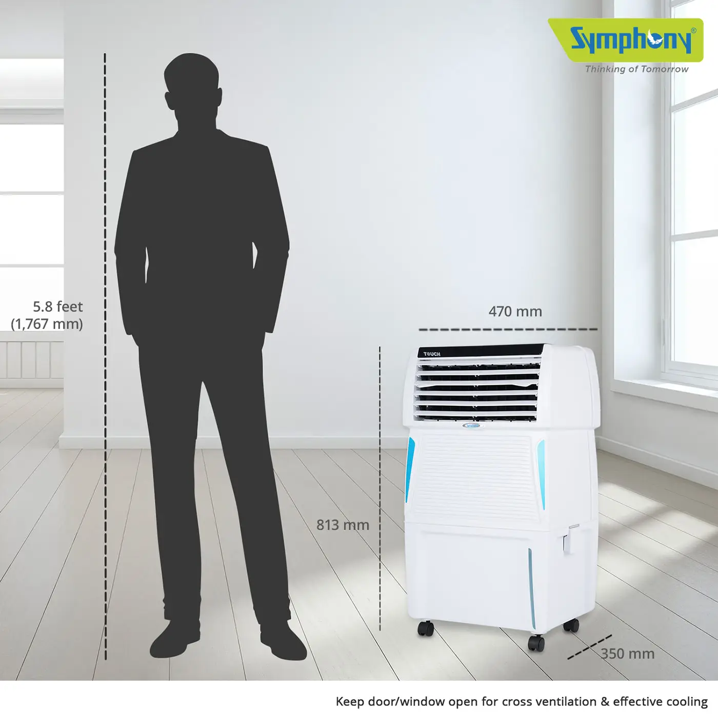 Touch 35L Personal Room Air Cooler for 195 Sqft. Medium Space