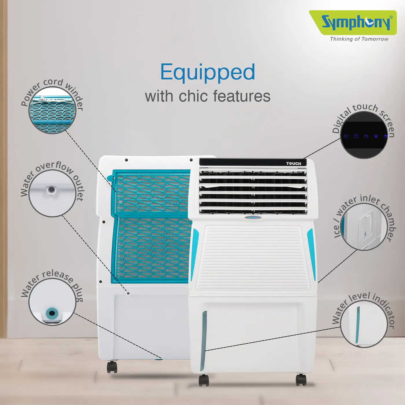 Touch 35L Personal Room Air Cooler for 195 Sqft. Medium Space