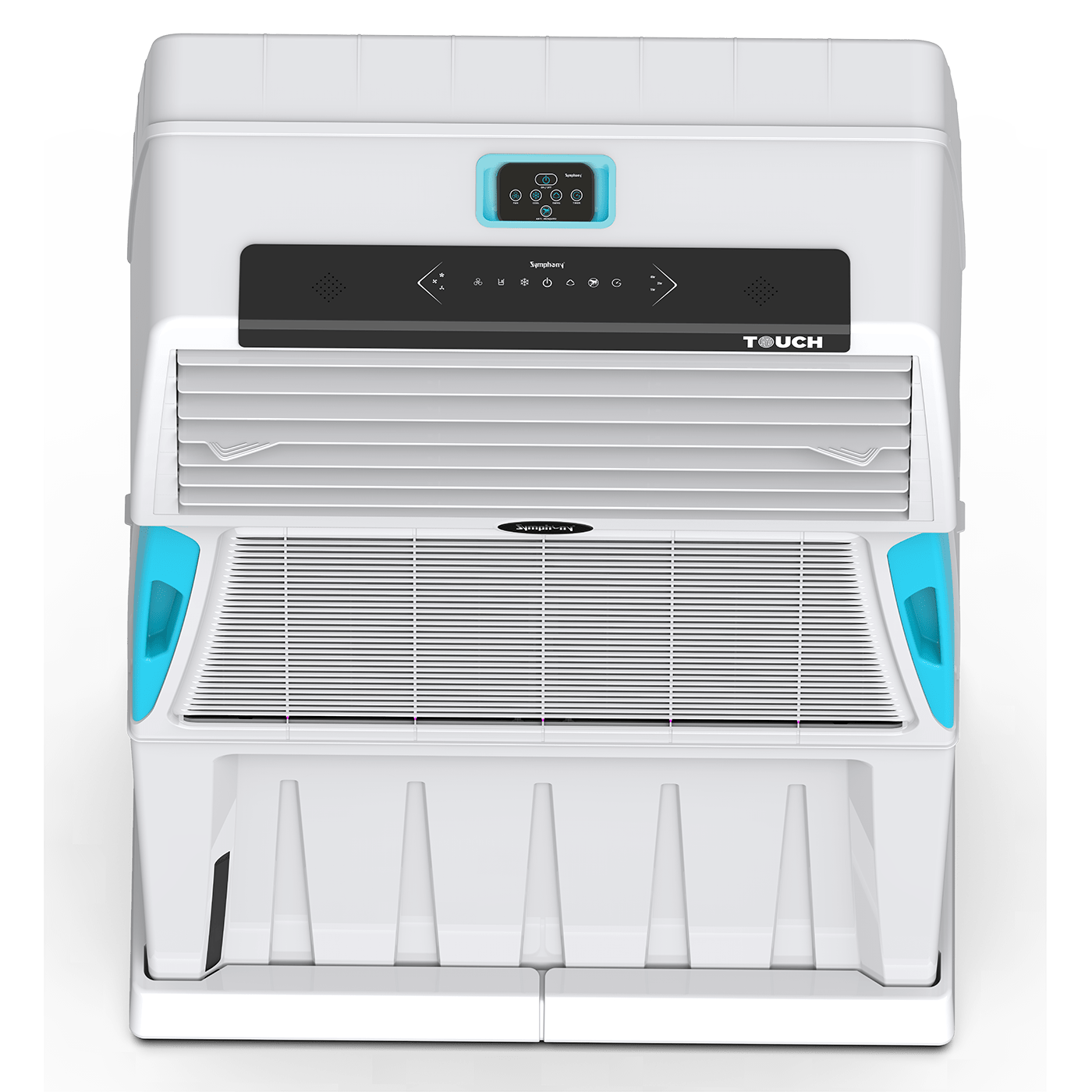 Digital touchscreen with voice assist for easy operation air cooler