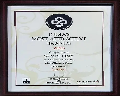 Symphony received India’s Most Attractive Brand award under the ‘Coolers’ category by TRA Research. Symphony received India’s Most Attractive Brand award under the ‘Coolers’ category by TRA Research.