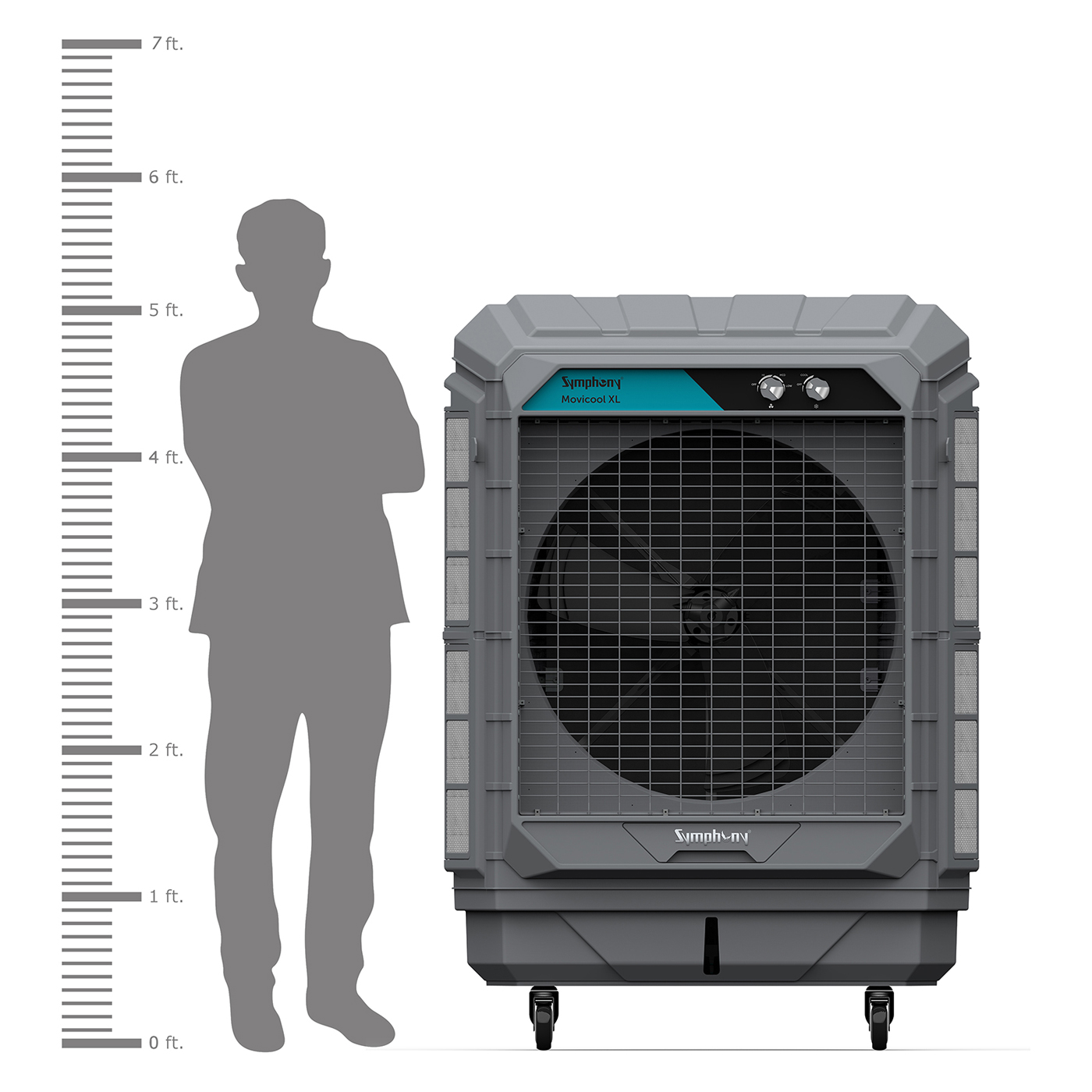 Movicool XL 100 Commercial Cooler with 3-side high efficiency honeycomb pads