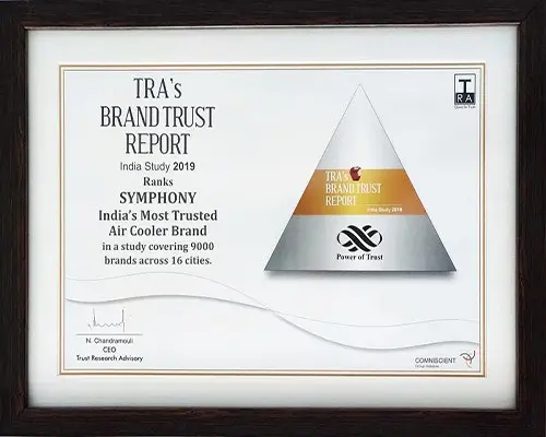 Symphony was recognized as ‘India’s Most Trusted Air Cooler Brand’ by The Brand Trust Report. Symphony was recognized as ‘India’s Most Trusted Air Cooler Brand’ by The Brand Trust Report.