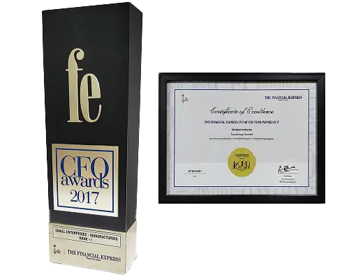 Symphony was ranked #1 in the Small Enterprises-Manufacturing category at the Financial Express CFO Awards. Symphony was ranked #1 in the Small Enterprises-Manufacturing category at the Financial Express CFO Awards.