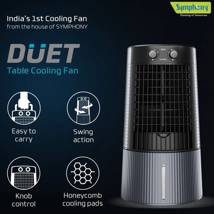 Duet Powerful Personal Table Cooling Fan for Kitchen