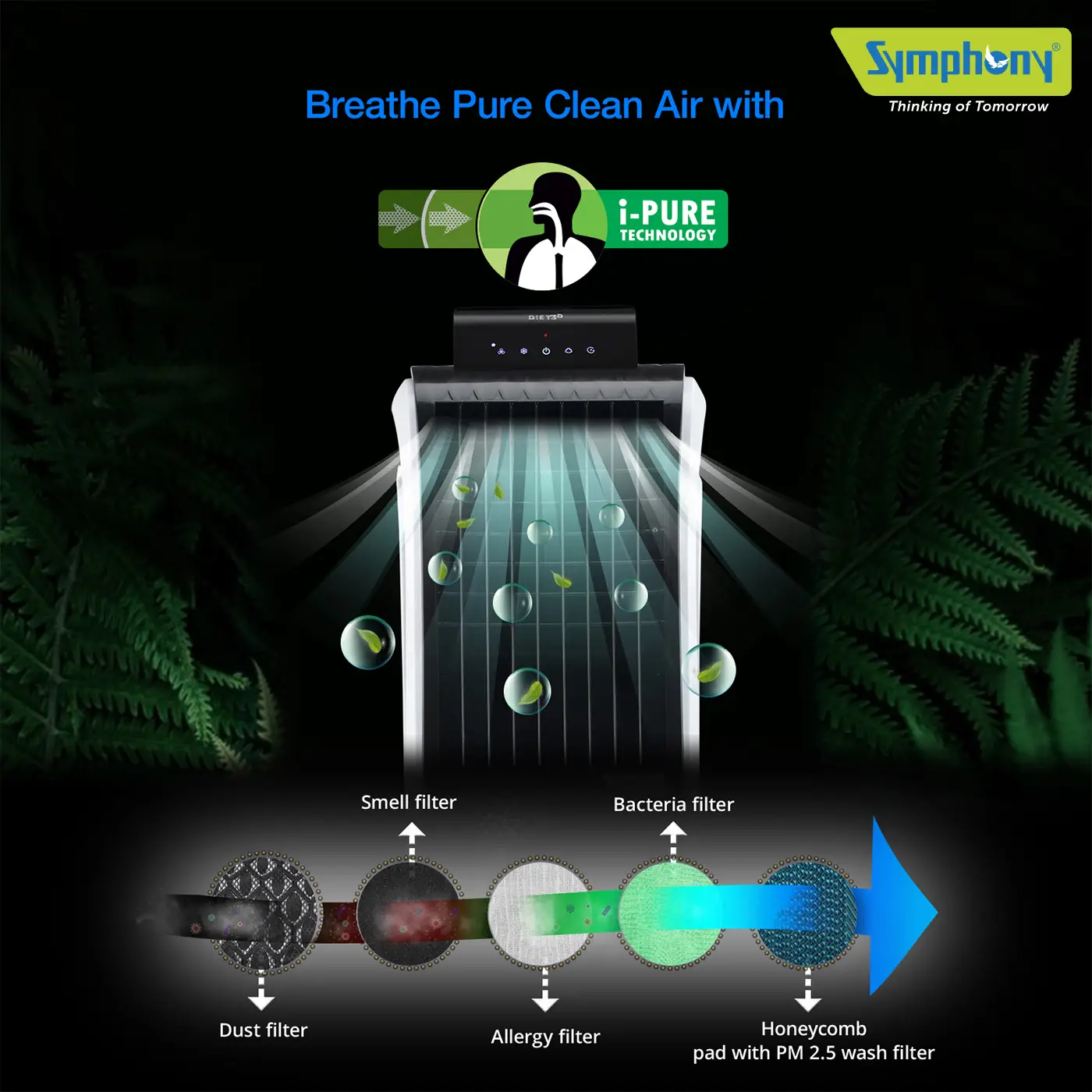 Portable Tower Personal Air Cooler Diet 3D 20i for Small Rooms