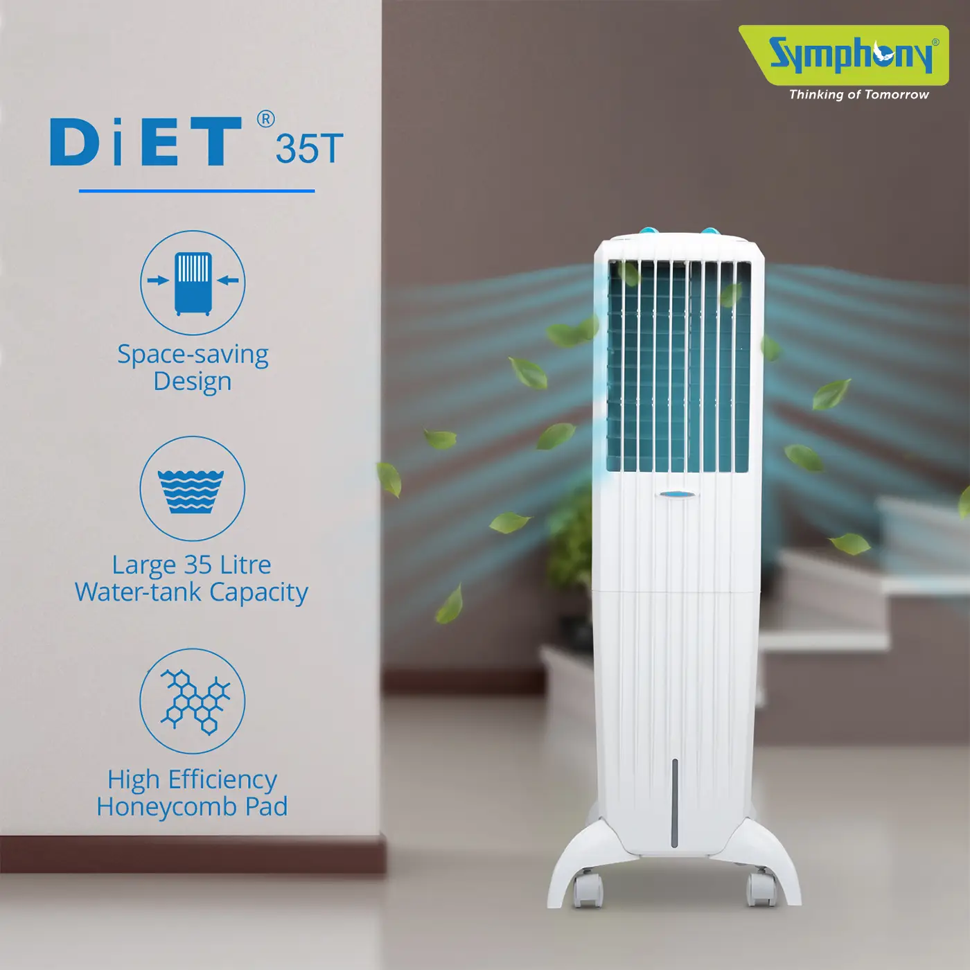 Diet 35T Tower Room Air Cooler 35-litres