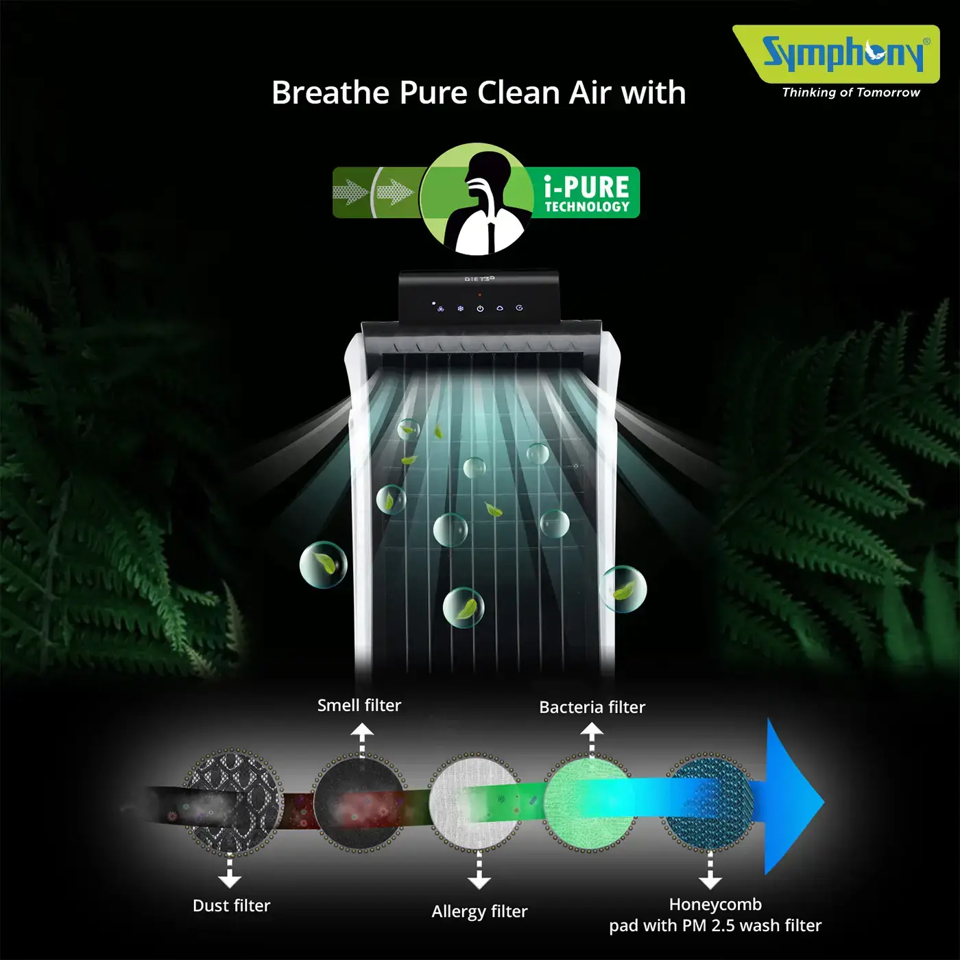 Tower Room Air Cooler Diet 3D 55i+ (55-litres)