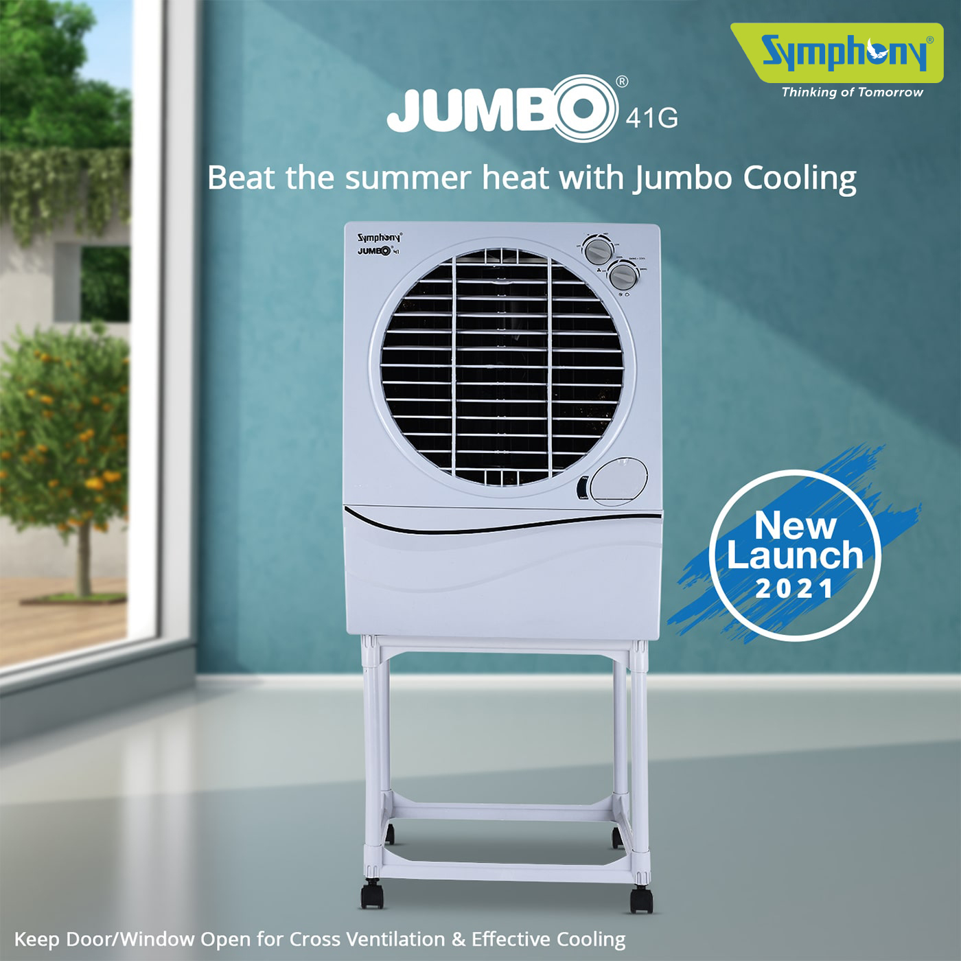 Jumbo 41L Room Air Cooler with Trolley