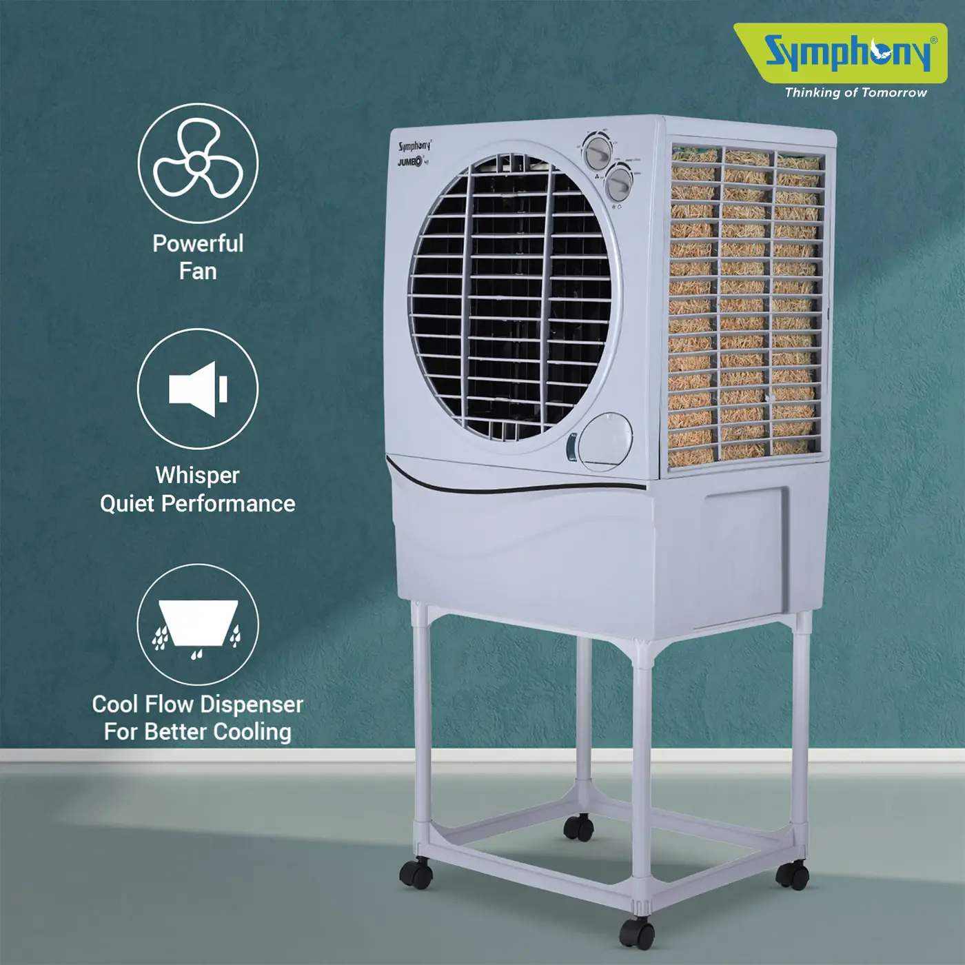 Jumbo 41L Room Air Cooler with Trolley