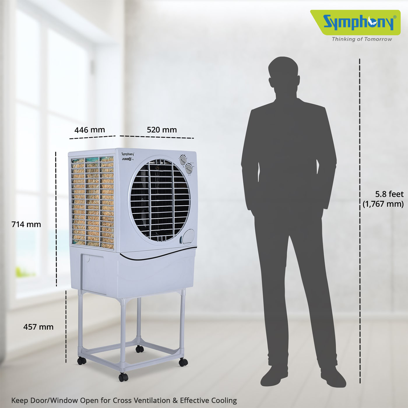 Jumbo 41L Room Air Cooler with Trolley