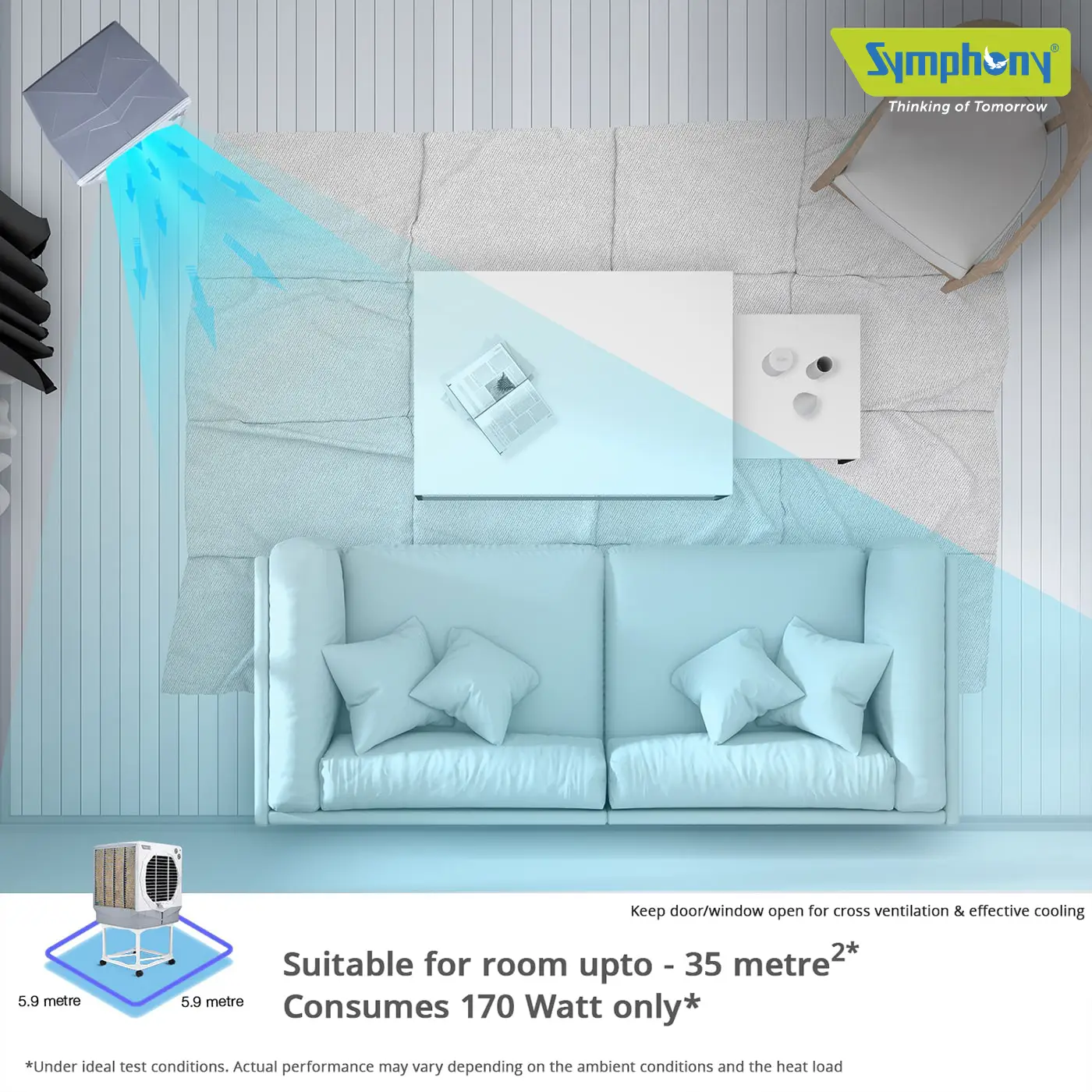 Jumbo 65+ Desert Air Cooler 61-litres