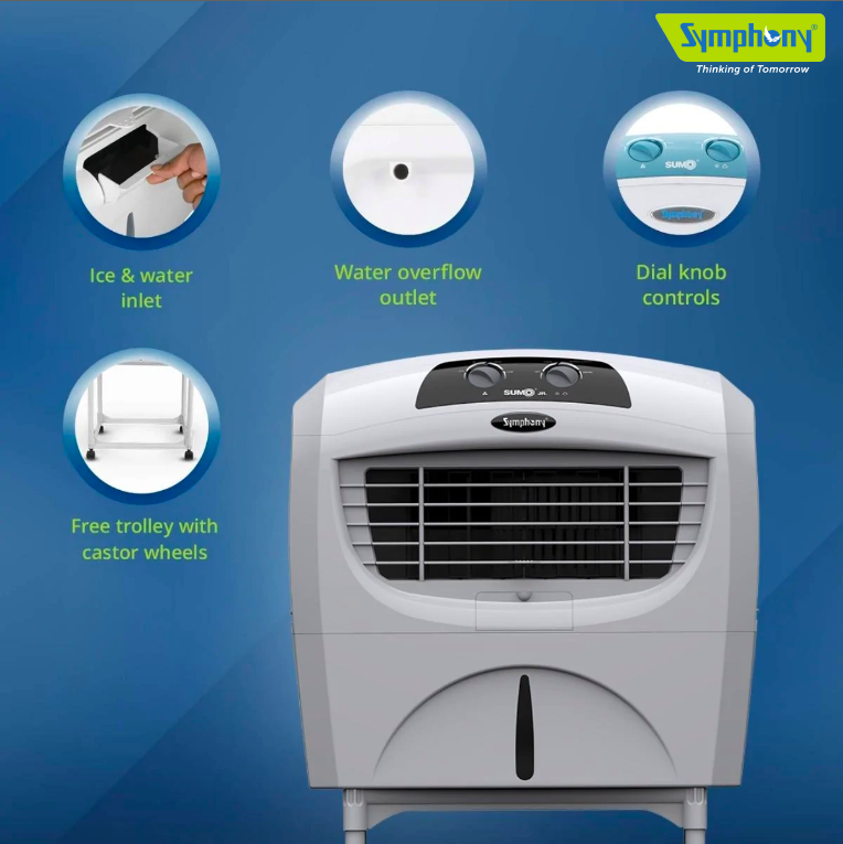 Portable Room Air Cooler Sumo Jr. (45-litres) with Trolley