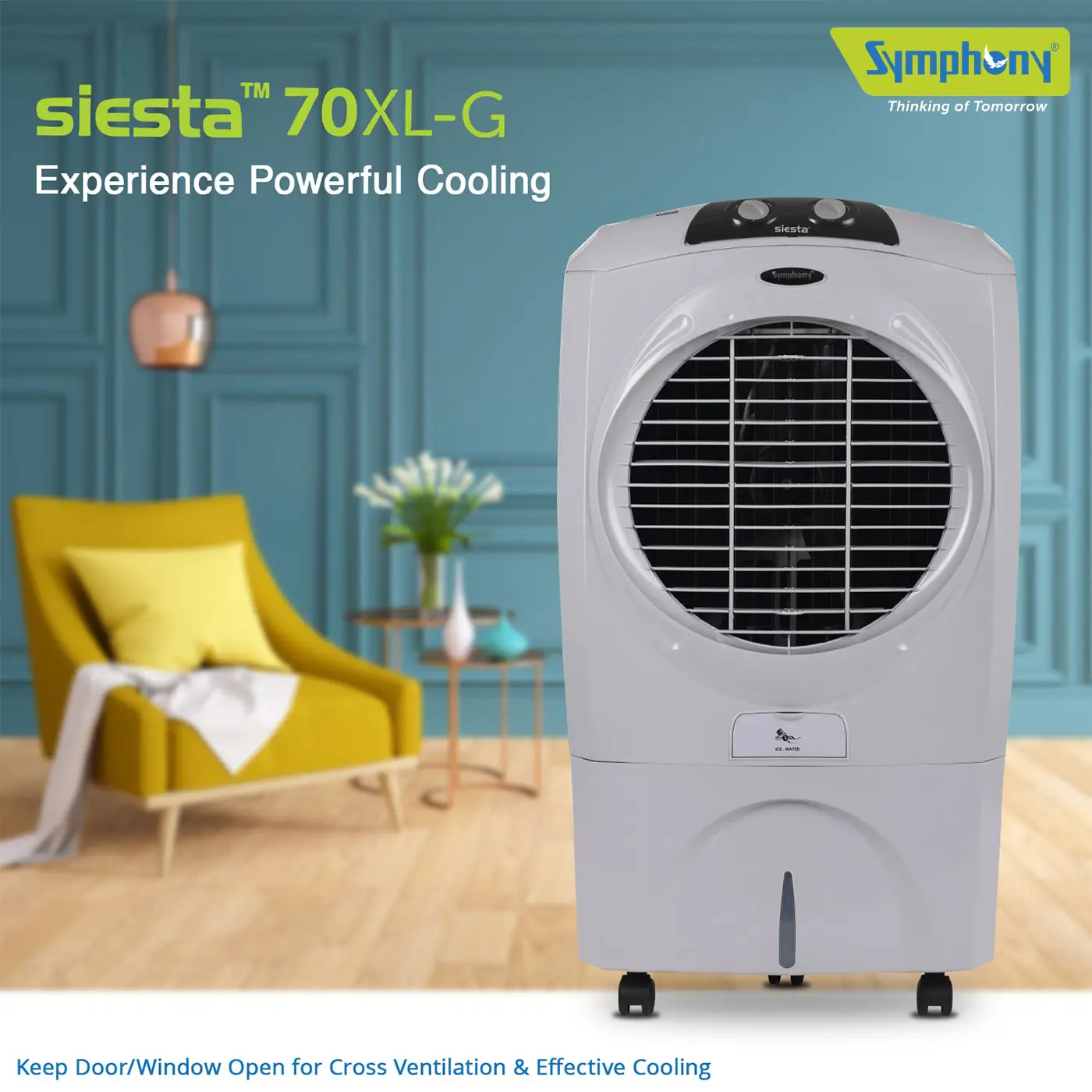 Desert Air Cooler Siesta 70 XL with Powerful Fan (70-litres)