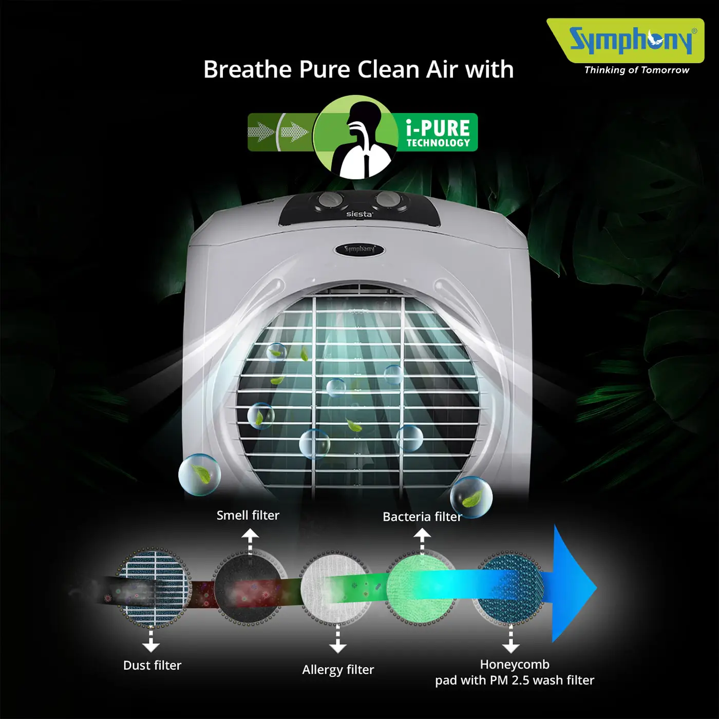 Desert Air Cooler Siesta 70 XL with Powerful Fan (70-litres)