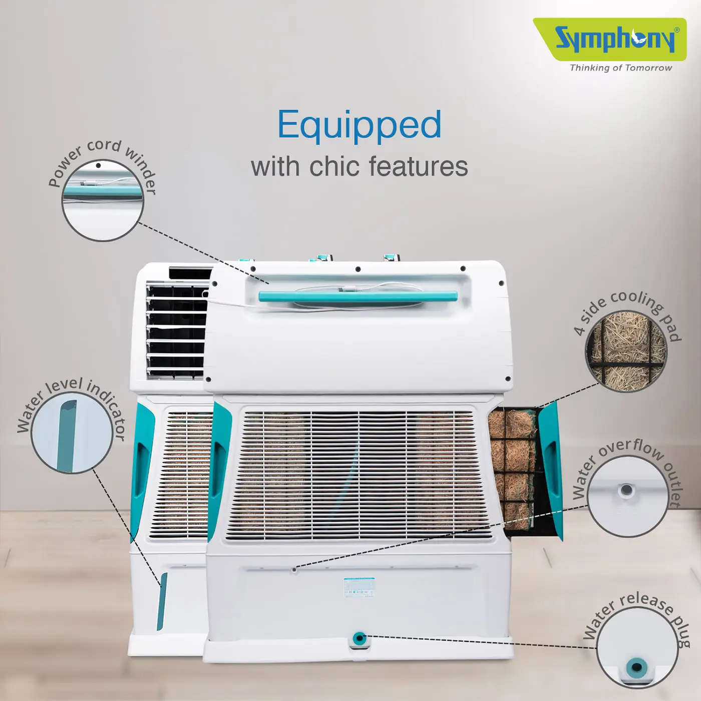 Desert Air Cooler Touch 55 with Double Blower (55 Litres)