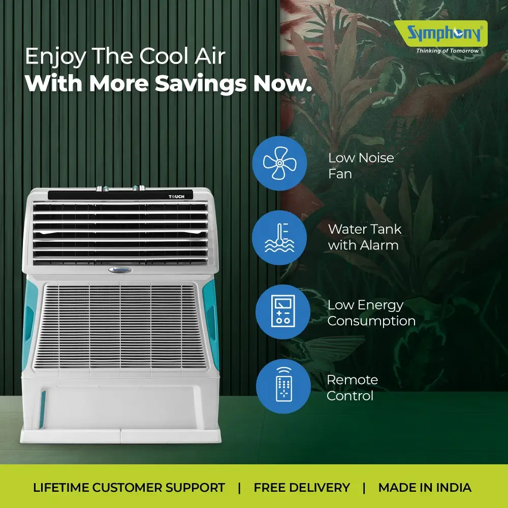 Desert Air Cooler Touch 55 with Double Blower (55 Litres)