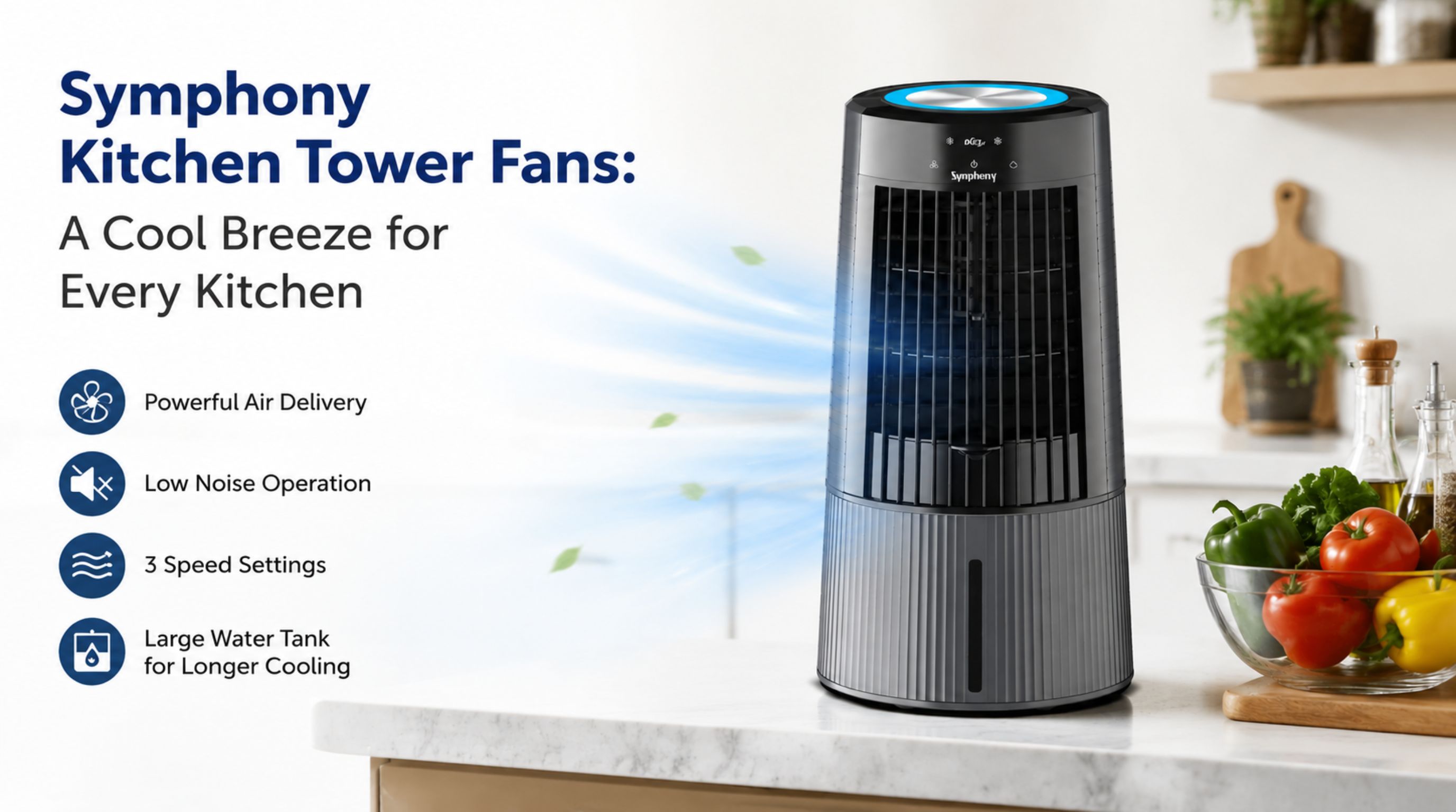 Kitchen tower fan