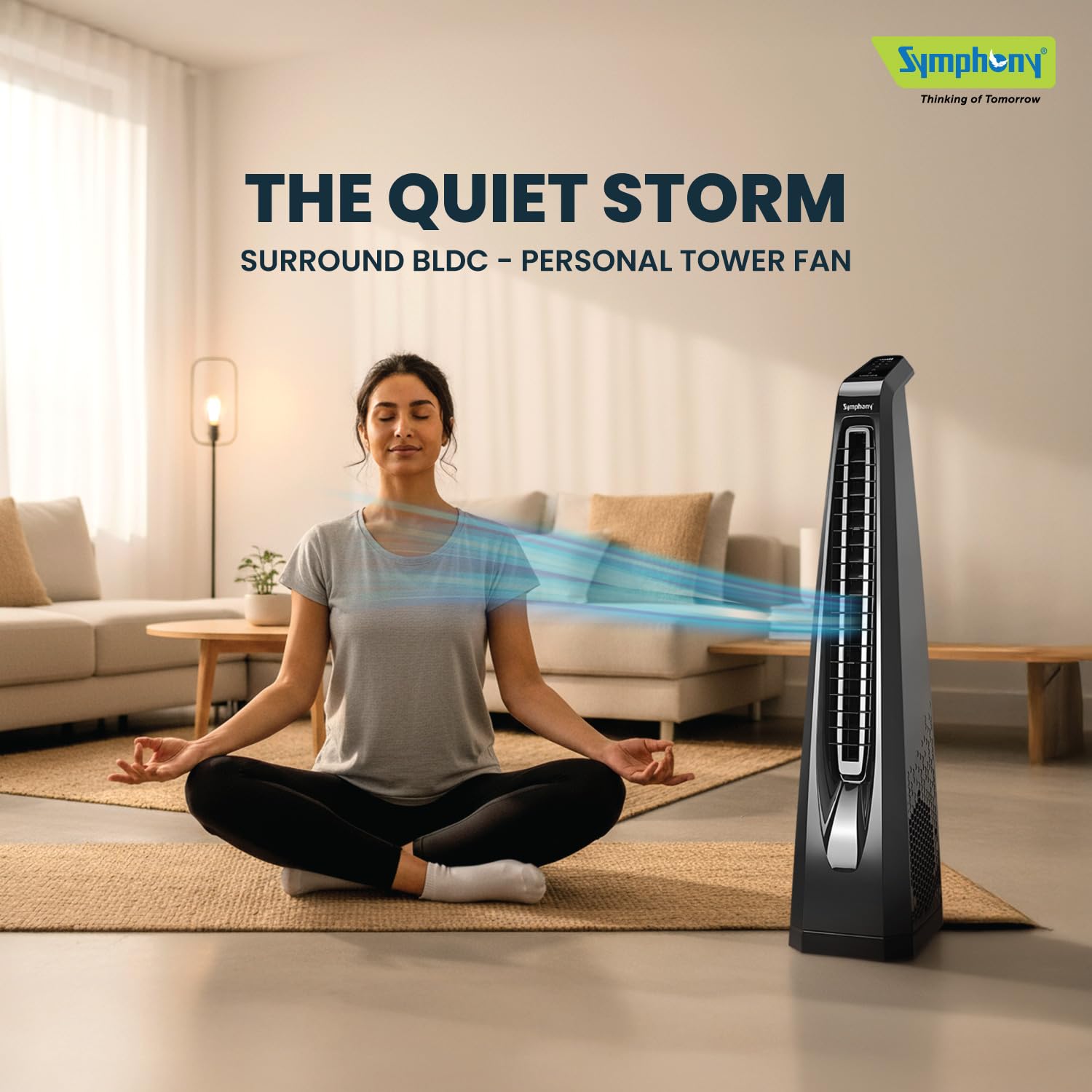 Symphony Surround B BLDC Bladeless Tower Fan For Room