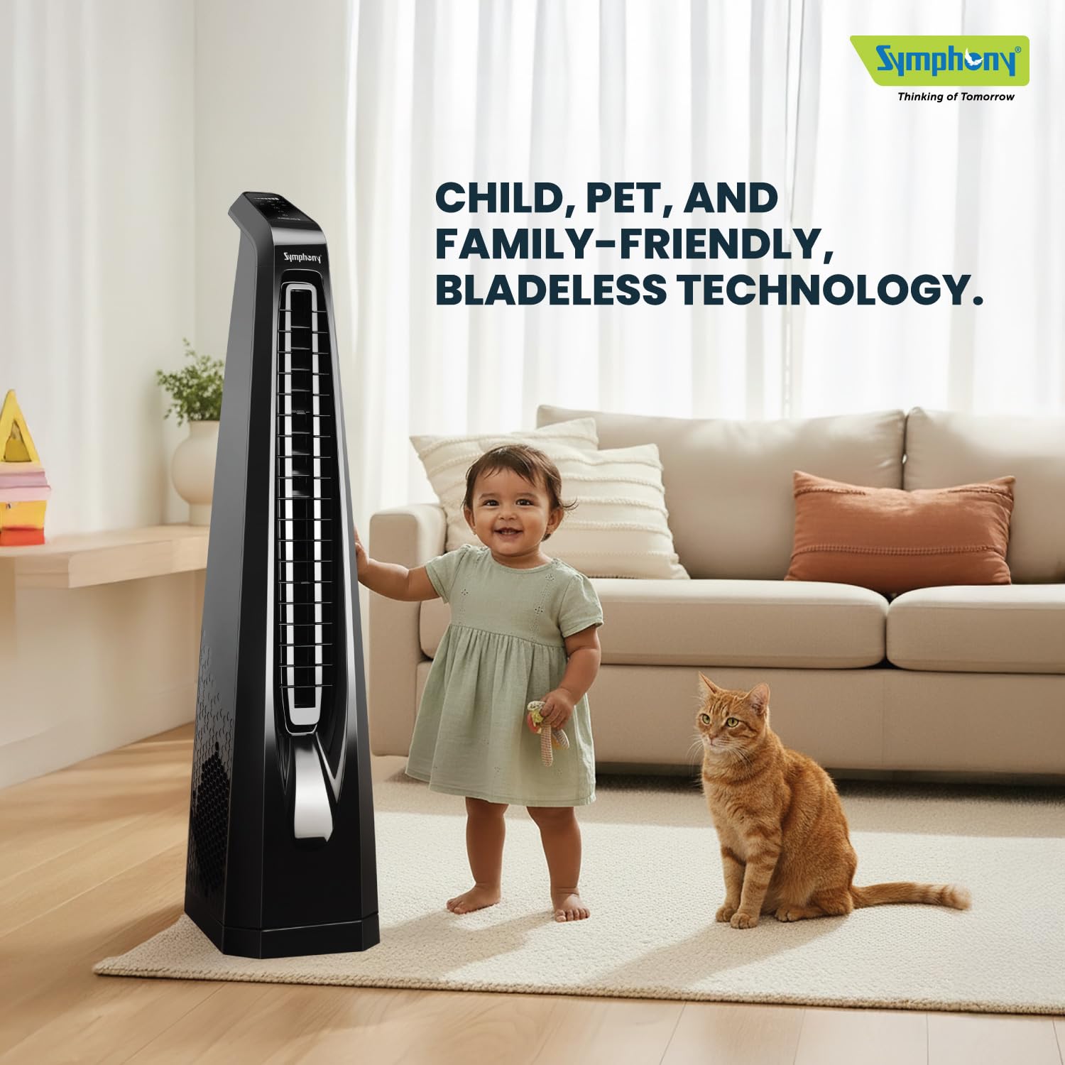 Symphony Surround B BLDC Bladeless Tower Fan For Room