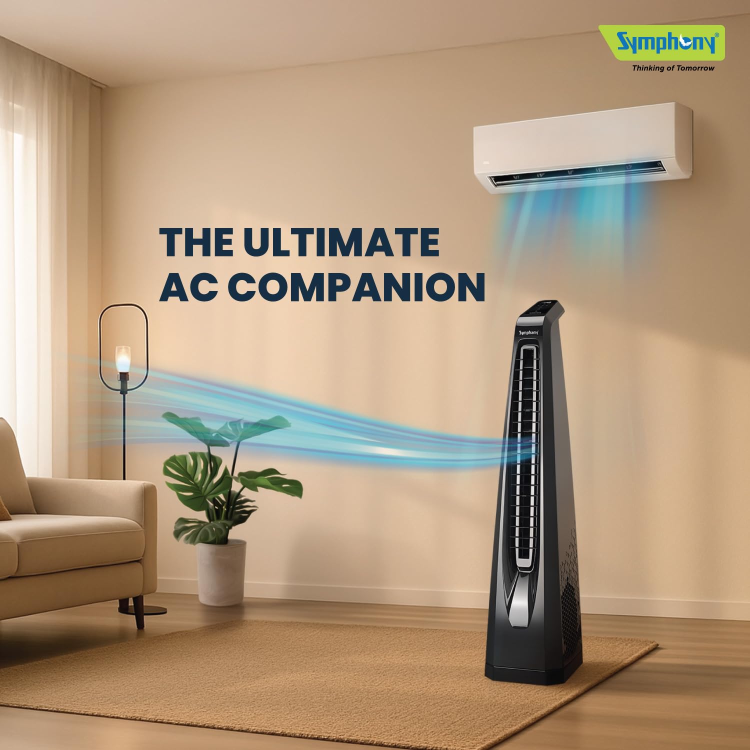 Symphony Surround B BLDC Bladeless Tower Fan For Room