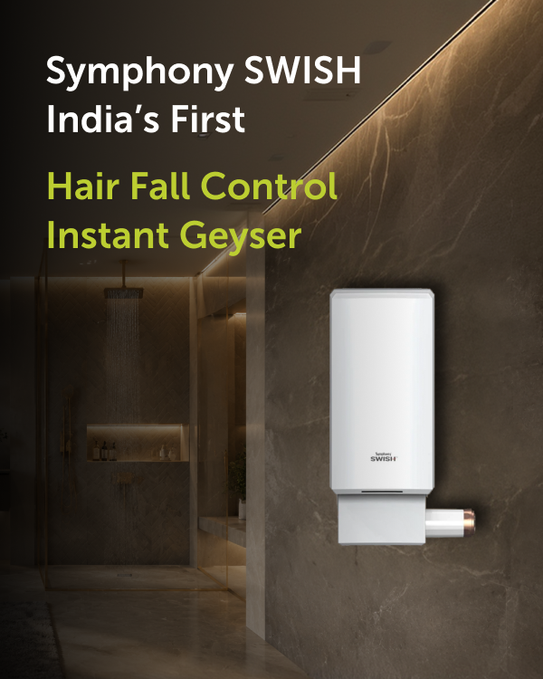 Symphony SWISH hair fall control instant geyser