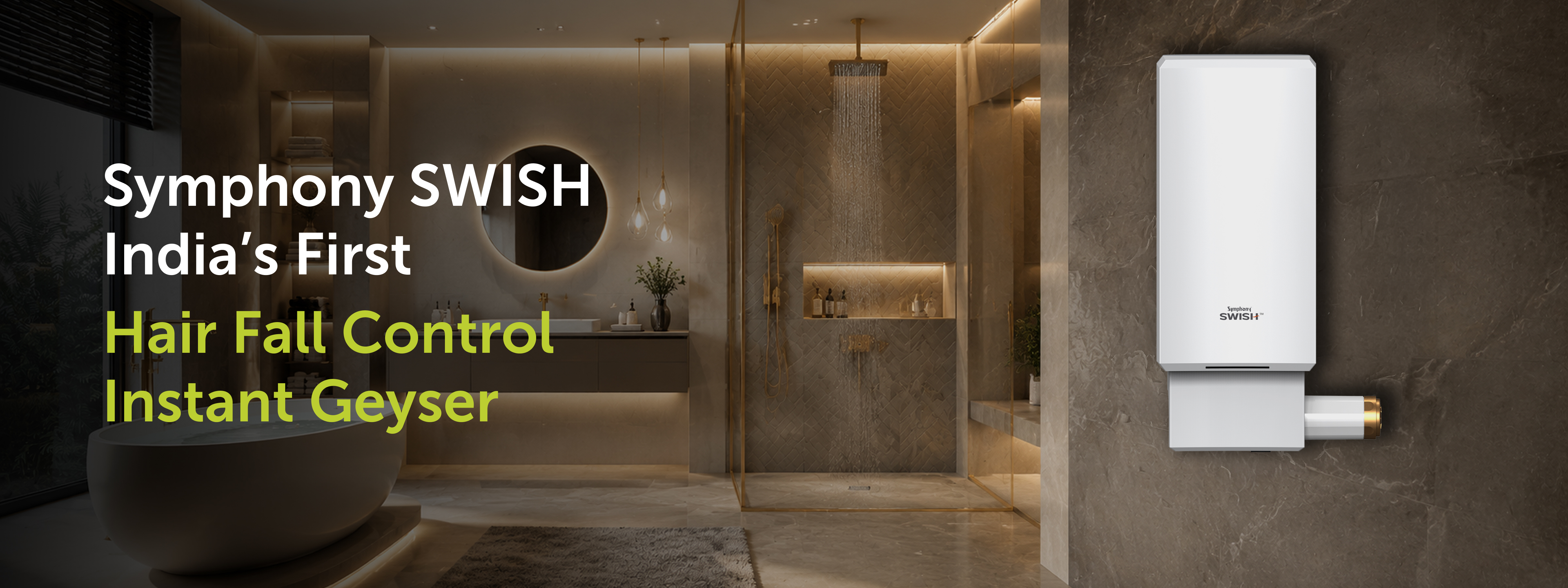 Symphony SWISH Instant Electric Geyser with Puropod 9-Layer Water Softener