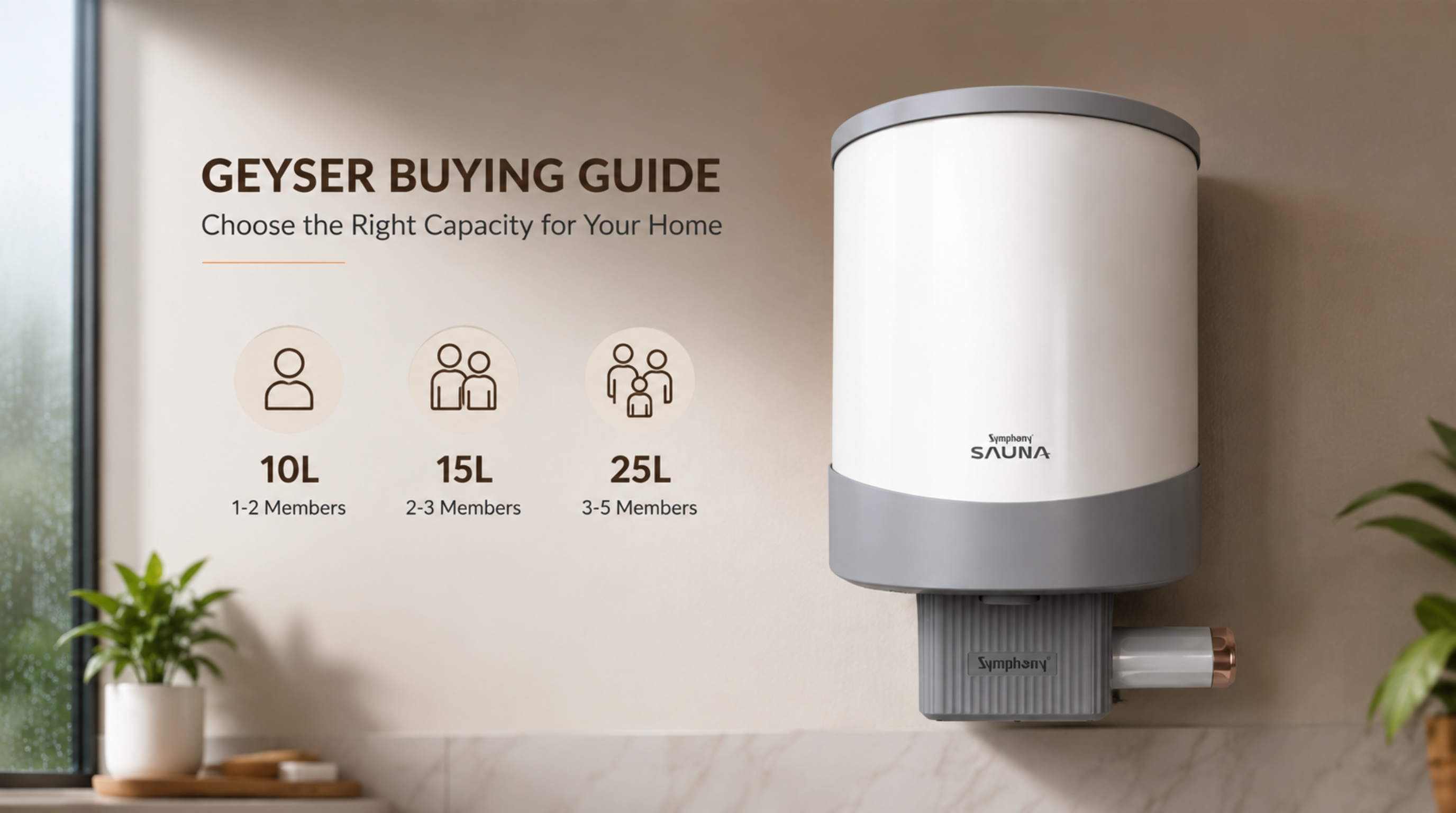 Geyser Buying Guide by Capacity (10L/15L/25L): Choose the Right Water Heater for Your Home